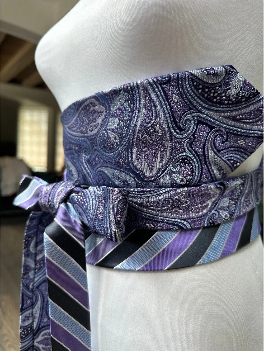 Upcycled Silk Obi Belt | Corset Style Wrap | OOAK | OS